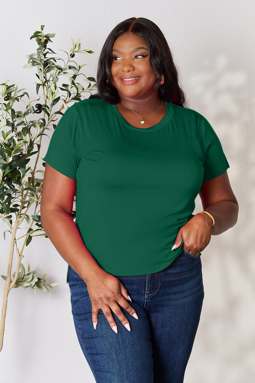 Basic Bae Round Neck Short Sleeve T-Shirt 6 colors