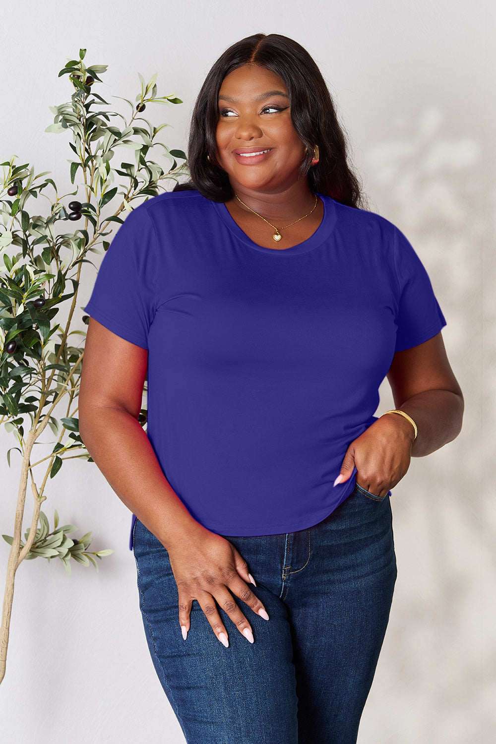 Basic Bae Round Neck Short Sleeve T-Shirt 6 colors