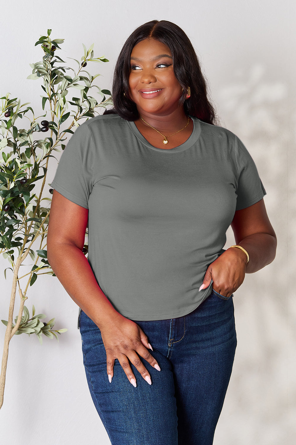 Basic Bae Round Neck Short Sleeve T-Shirt 7 colors