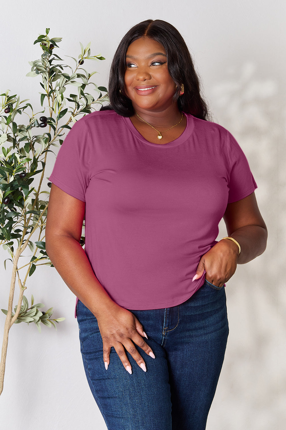 Basic Bae Round Neck Short Sleeve T-Shirt 6 colors