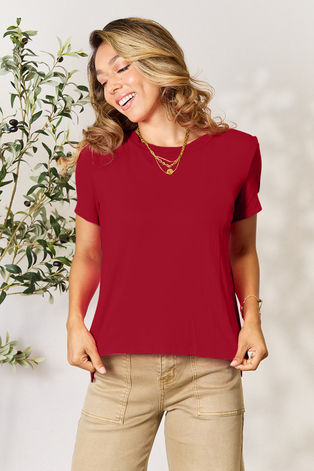 Basic Bae Round Neck Short Sleeve T-Shirt 7 colors