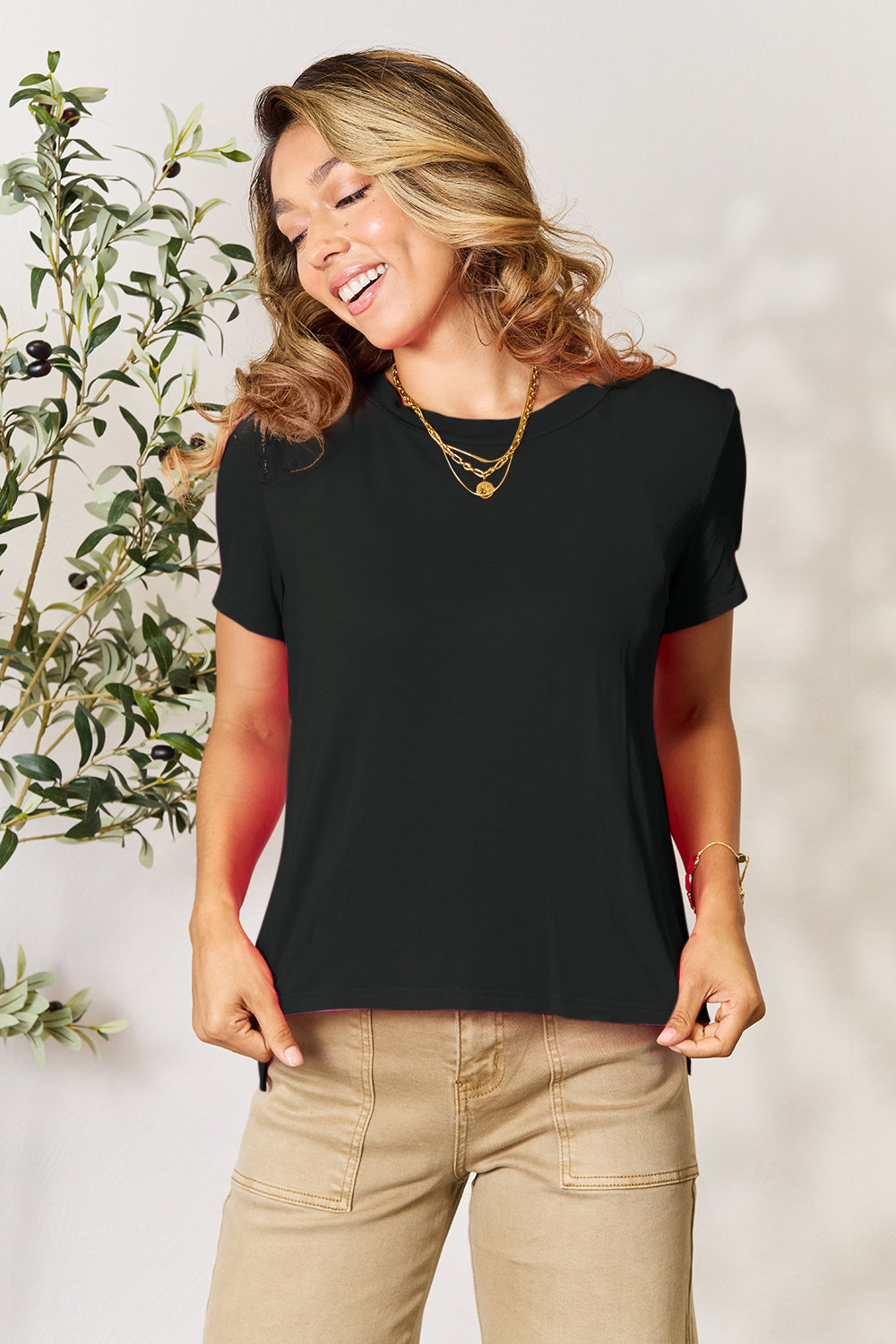 Basic Bae Round Neck Short Sleeve T-Shirt 6 colors