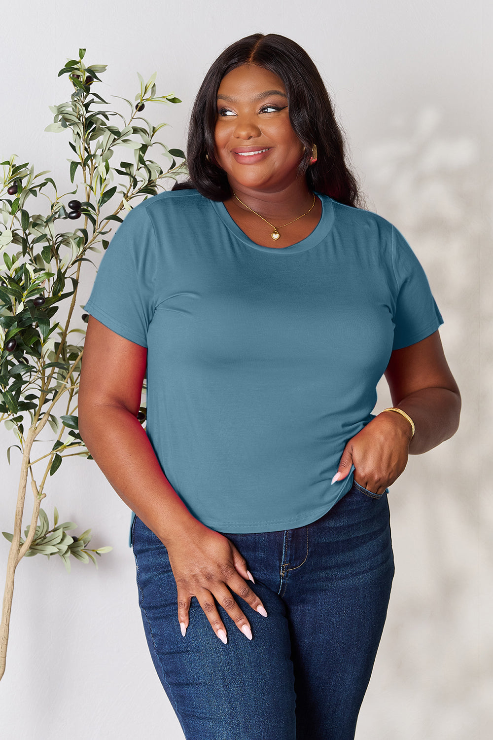 Basic Bae Round Neck Short Sleeve T-Shirt 7 colors