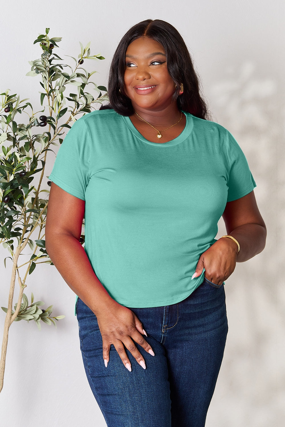 Basic Bae Round Neck Short Sleeve T-Shirt 7 colors