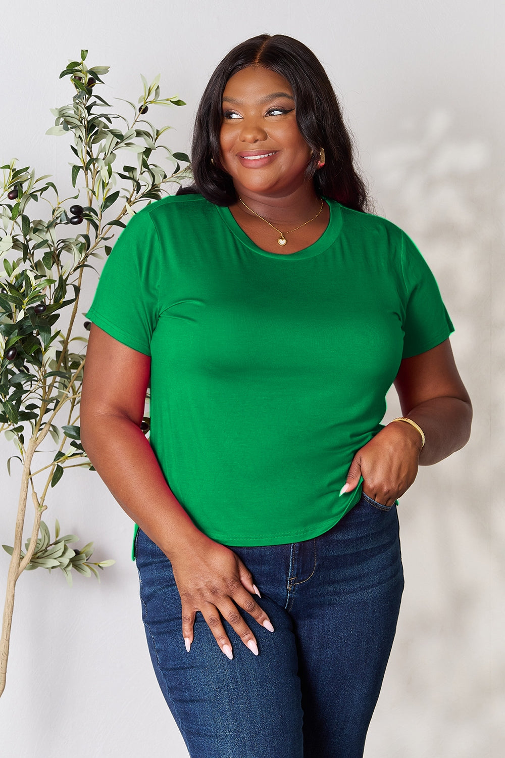 Basic Bae Round Neck Short Sleeve T-Shirt 7 colors