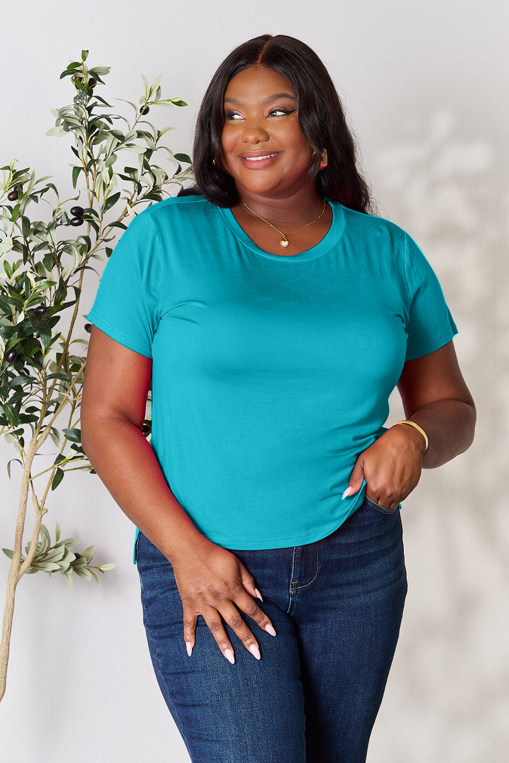 Basic Bae Round Neck Short Sleeve T-Shirt 6 colors